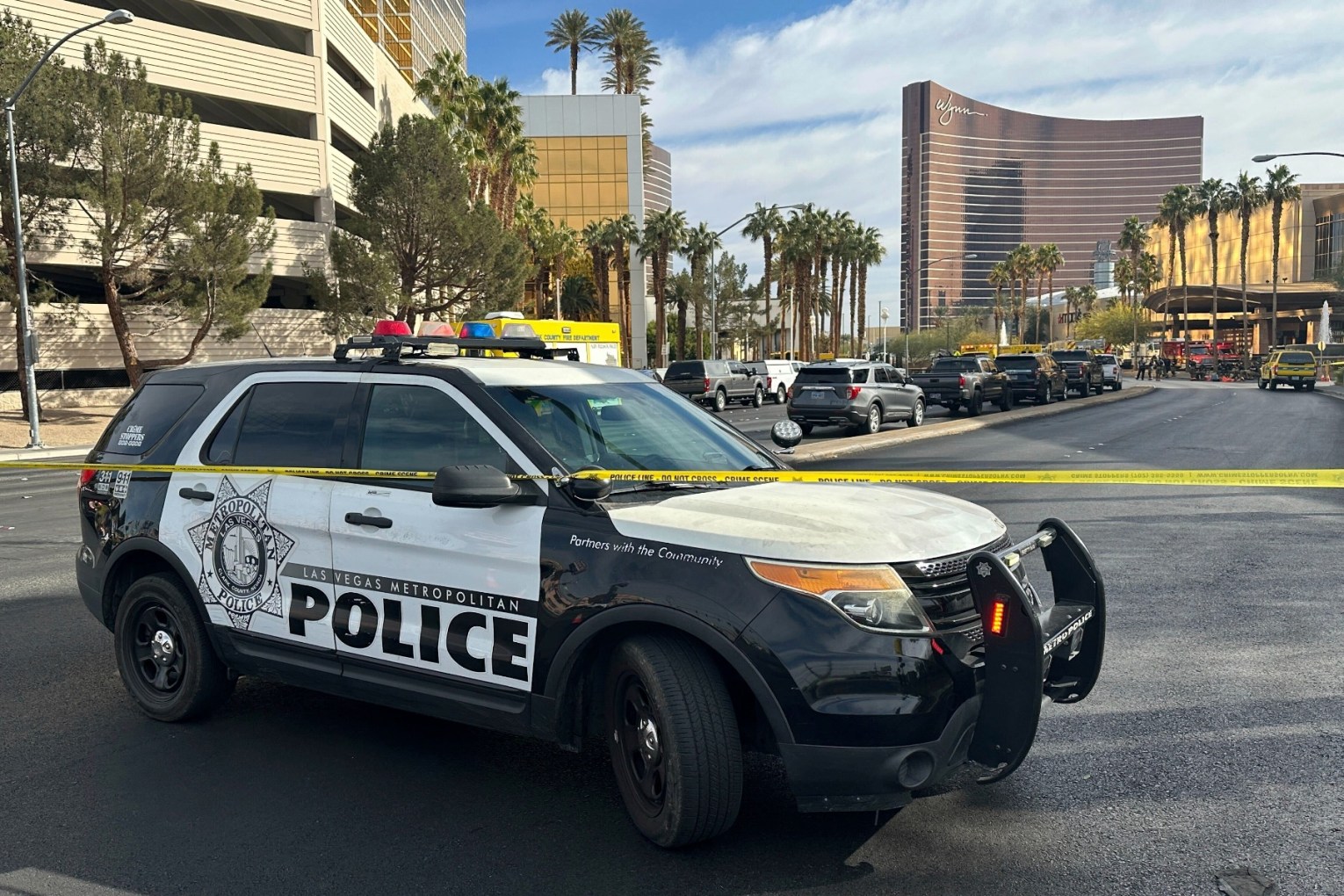 Police are investigating a Tesla truck explosion outside the Trump Las Vegas hotel in Nevada. Photo: AP.