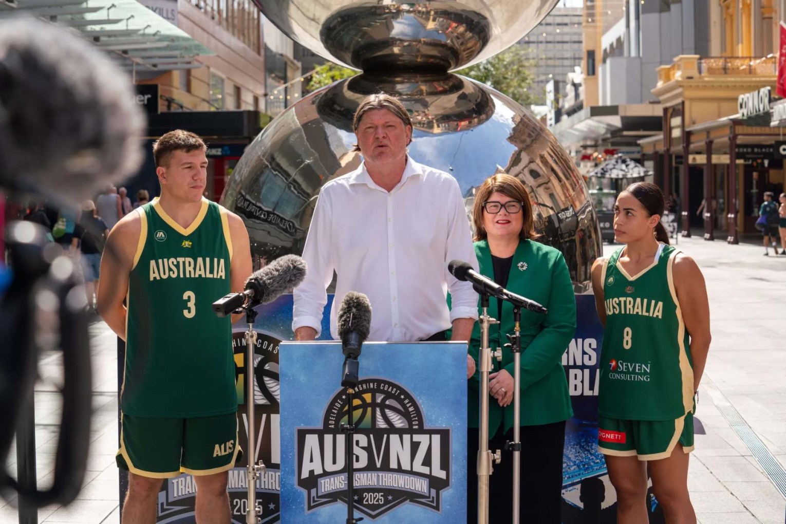 The Boomers and the Opals will compete against their counterparts from New Zealand for the Trans-Tasman Throwdown title, with the first of a three-match series hosted at the Adelaide Entertainment Centre on May 7. Image: Basketball Australia