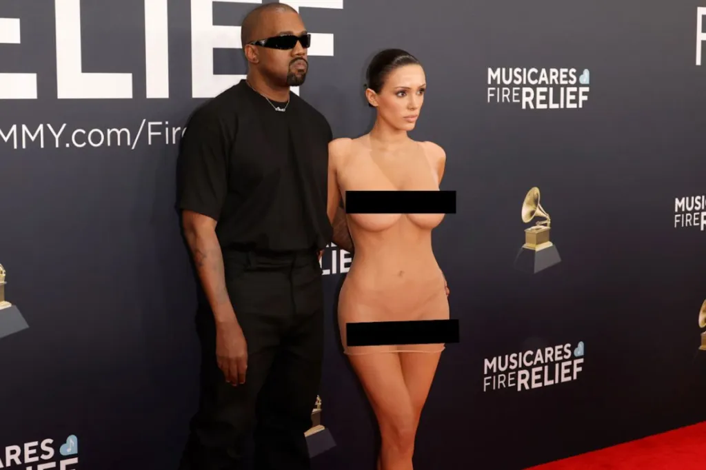 Australian model Bianca Censori wore a sheer slip without undergarments on the Grammy's red carpet this week, with her husband Kanye West. 