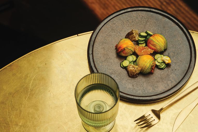 Thumbnail for Ricotta gnudi, zucchini flower and honeycomb
