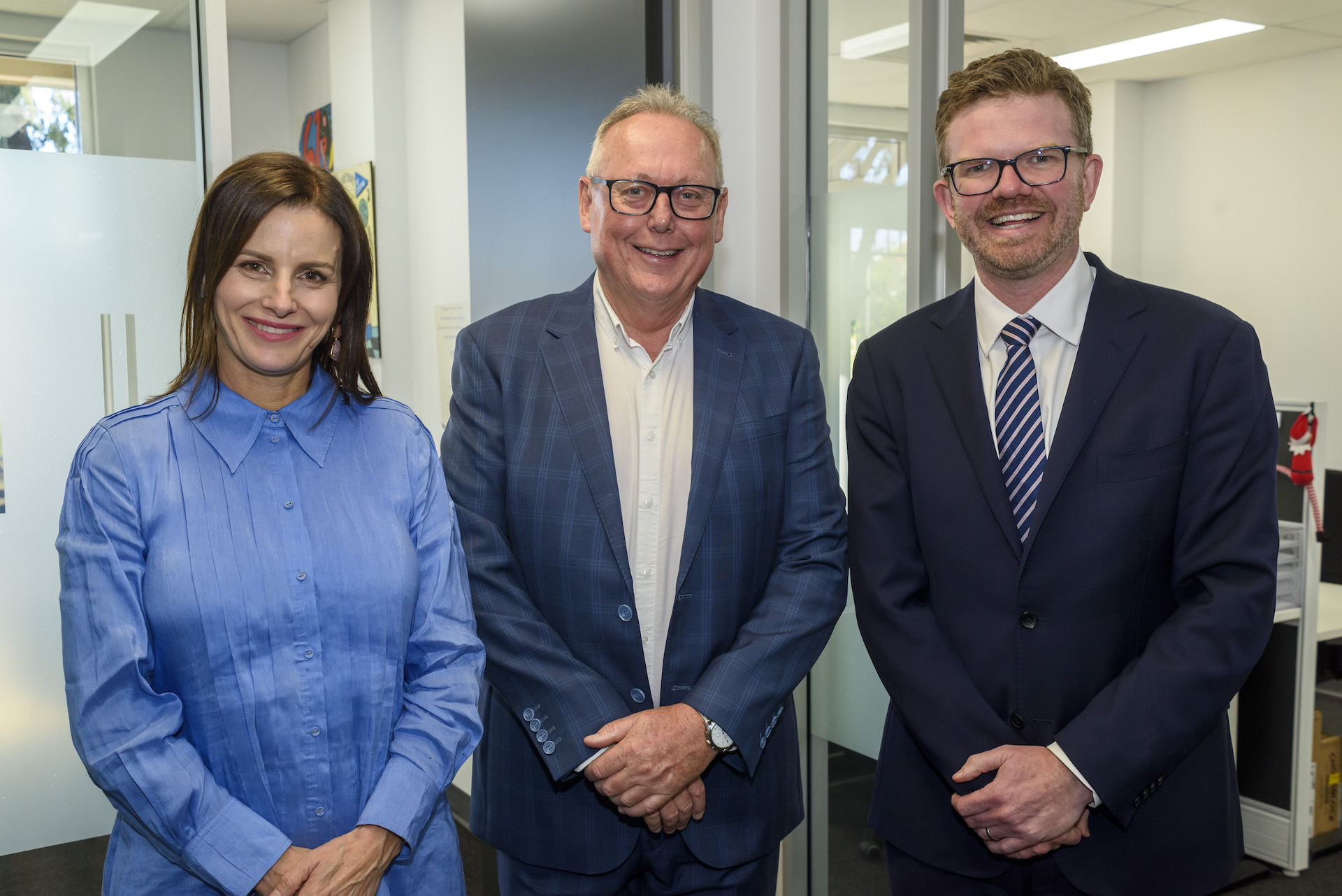 Cressida O'Hanlon MP, Trevor Jew and Health Minister Chris Picton