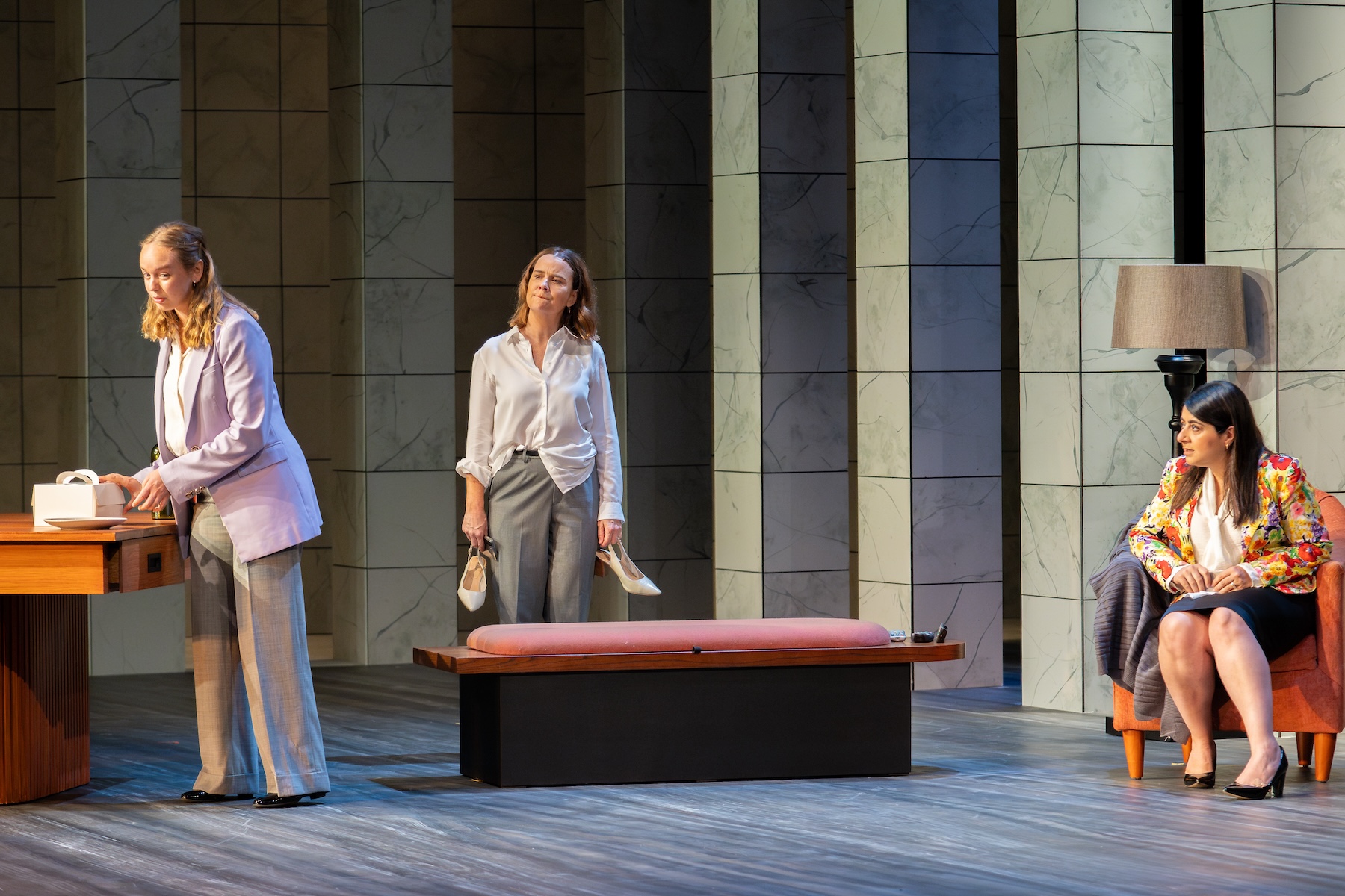 Franca Lafosse, Emily Taheny and Susie Youssef in Housework. Photo: Matt Byrne / Supplied