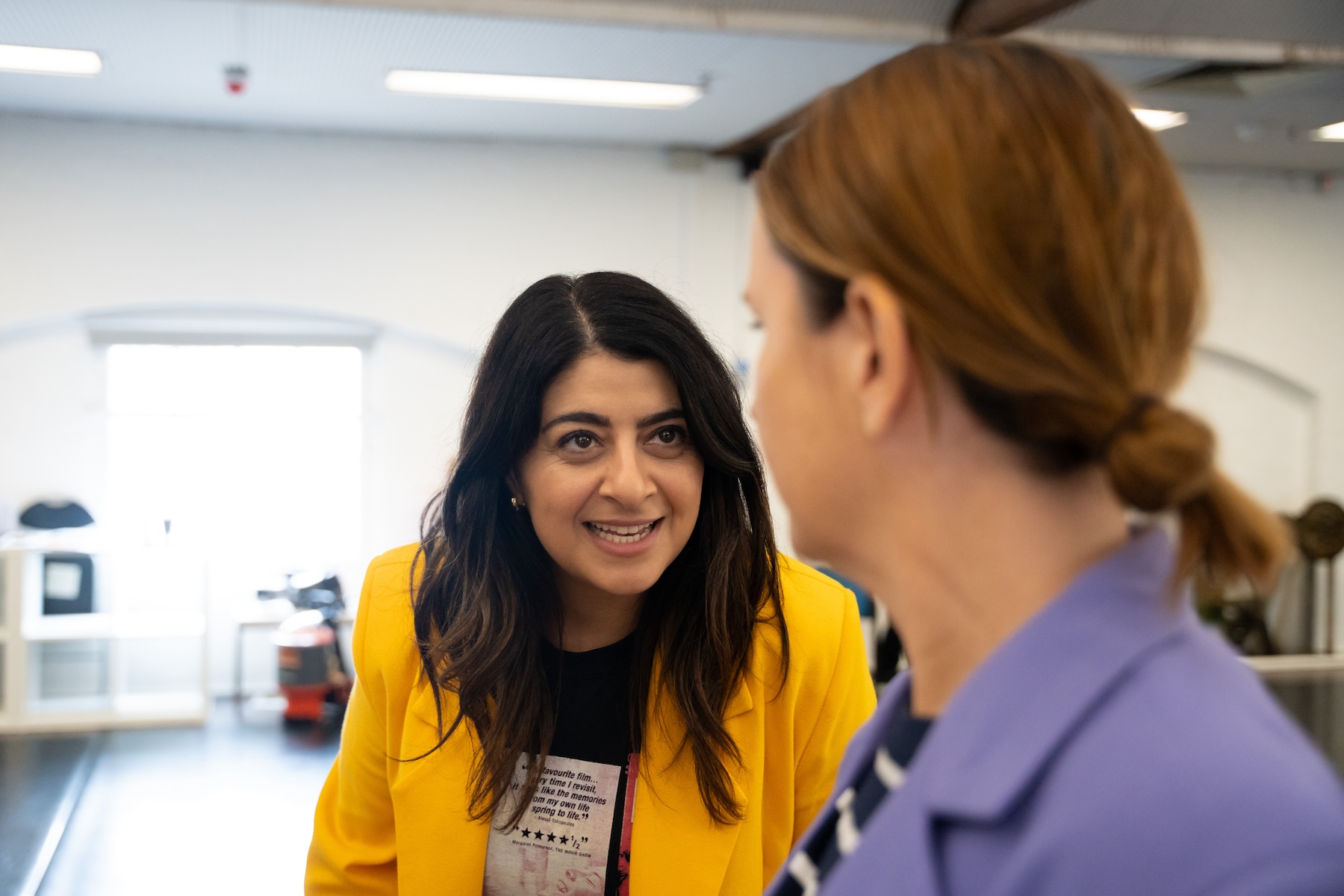 Susie Youssef and Emily Taheny dial up the tension during rehearsals for Housework. Photo: Matt Byrne / Supplied