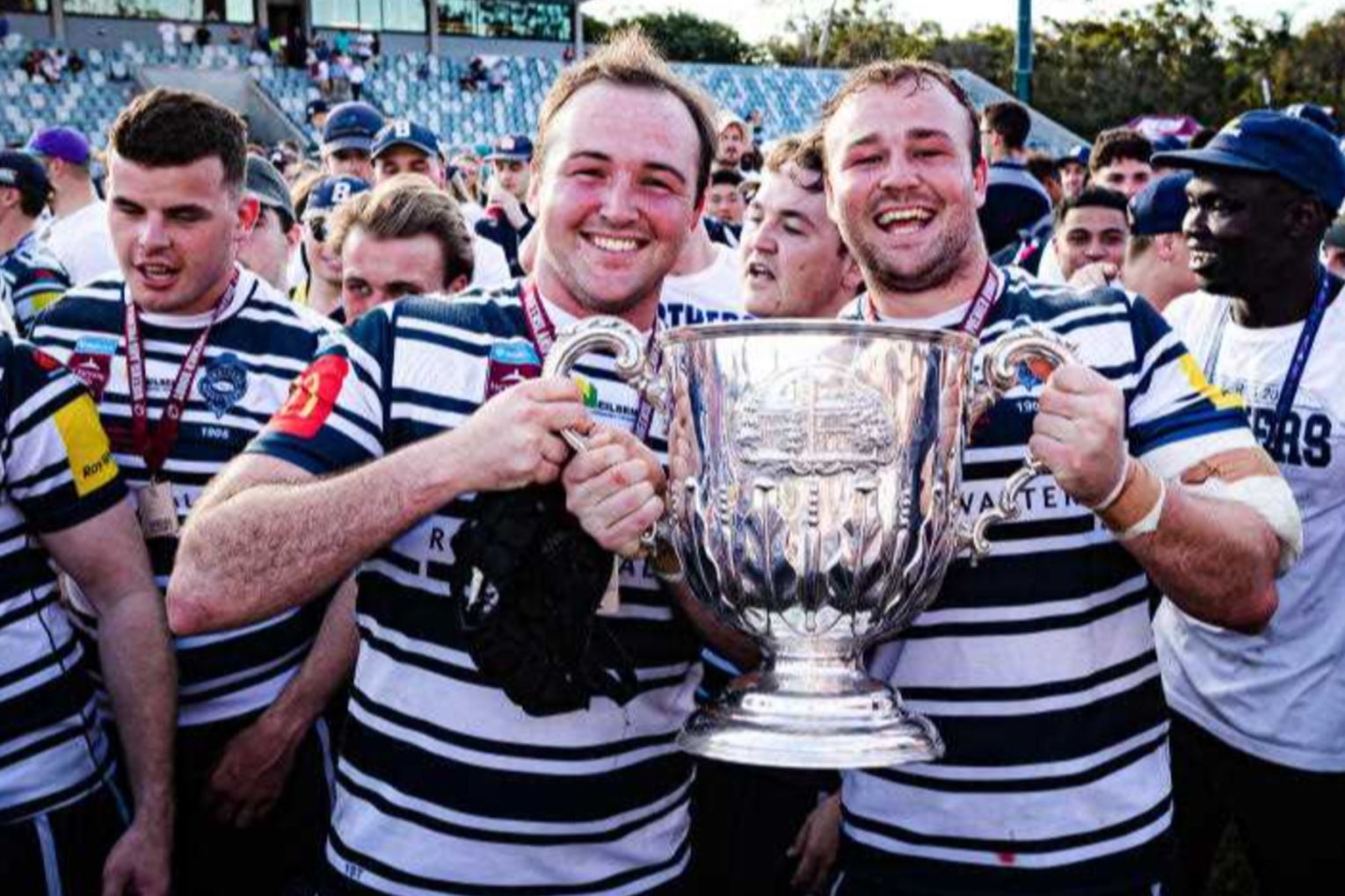 Harry Wilson (R) won a club rugby title with brother Will and a year later was Wallabies captain. Photo: Brendan Hertel
