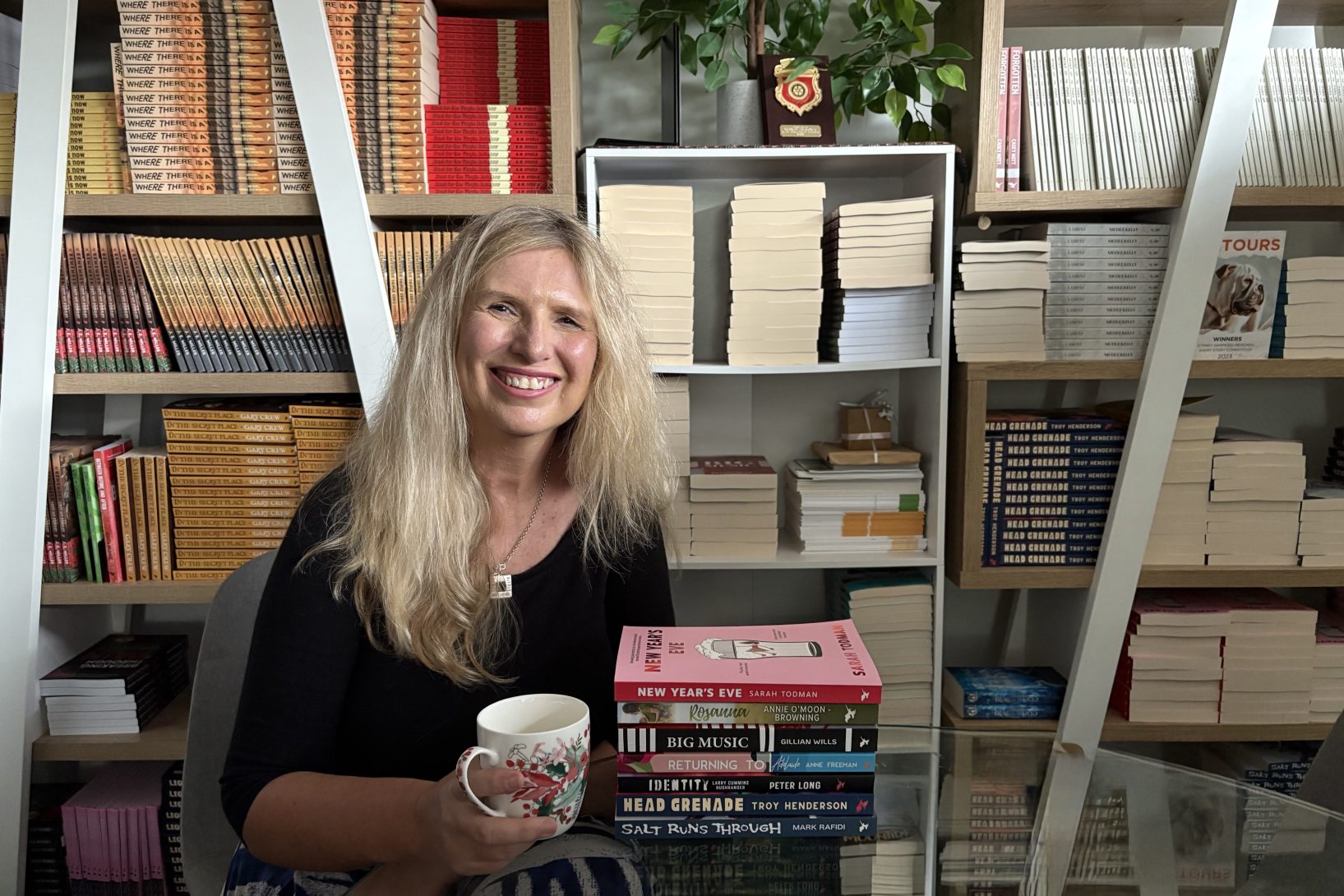Director of Hawkeye Publishing Carolyn Martinez in her office at Stafford Heights in Brisbane.