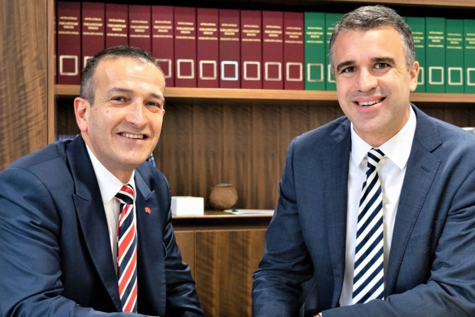 Tony Piccolo with Premier Peter Malinauskas. Image: Facebook