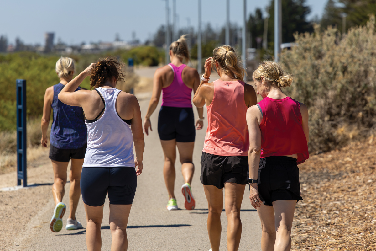Pictured at Semaphore is Olympian Chelsea Jaensch with the Robb family: Amy Robb, Debbie Robb, Lucinda Robb, Katherine Carr and Belinda Robb.