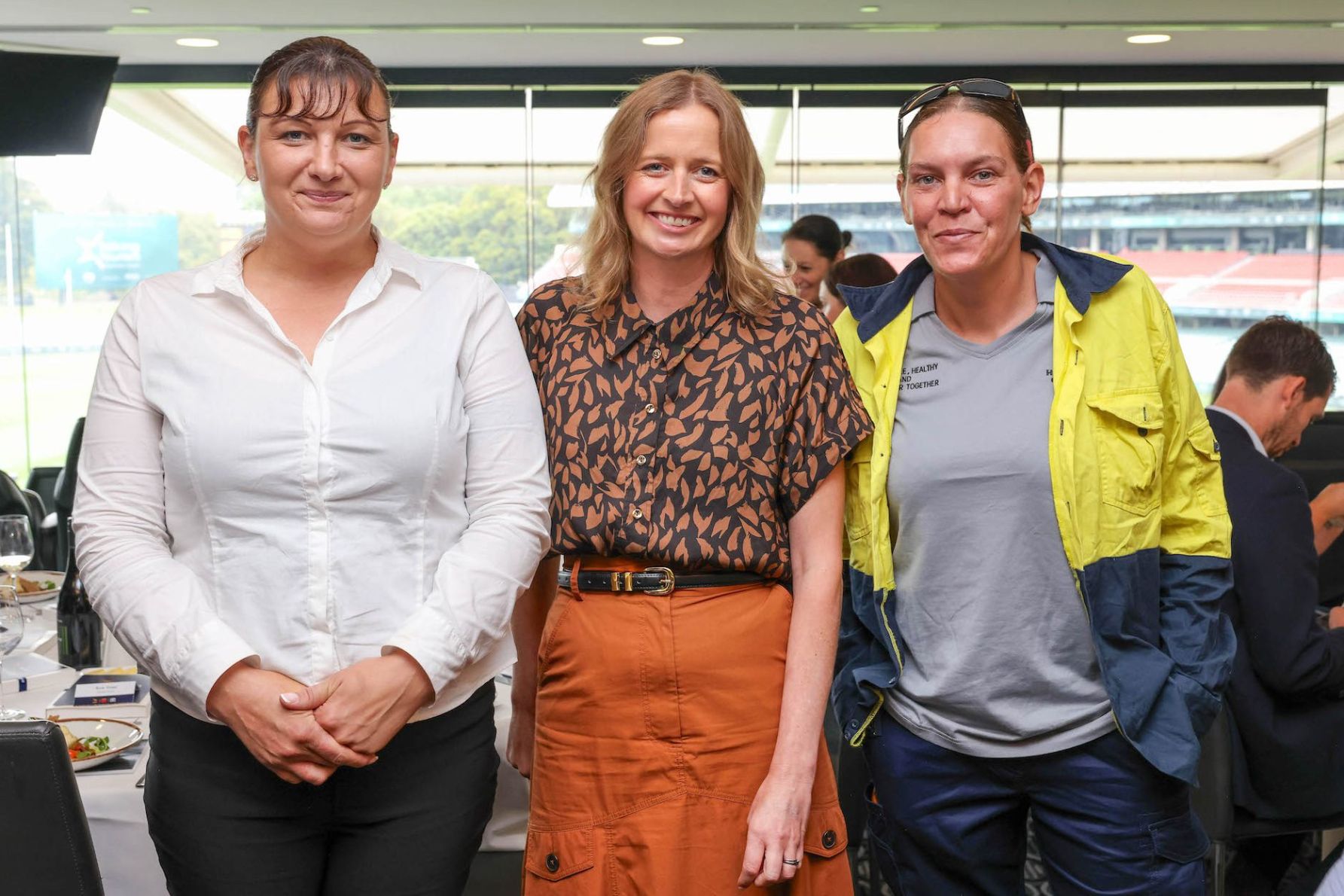 Tina Beaumont, Emergency and Correctional Services Minister Emily Bourke and Ellei Lewis