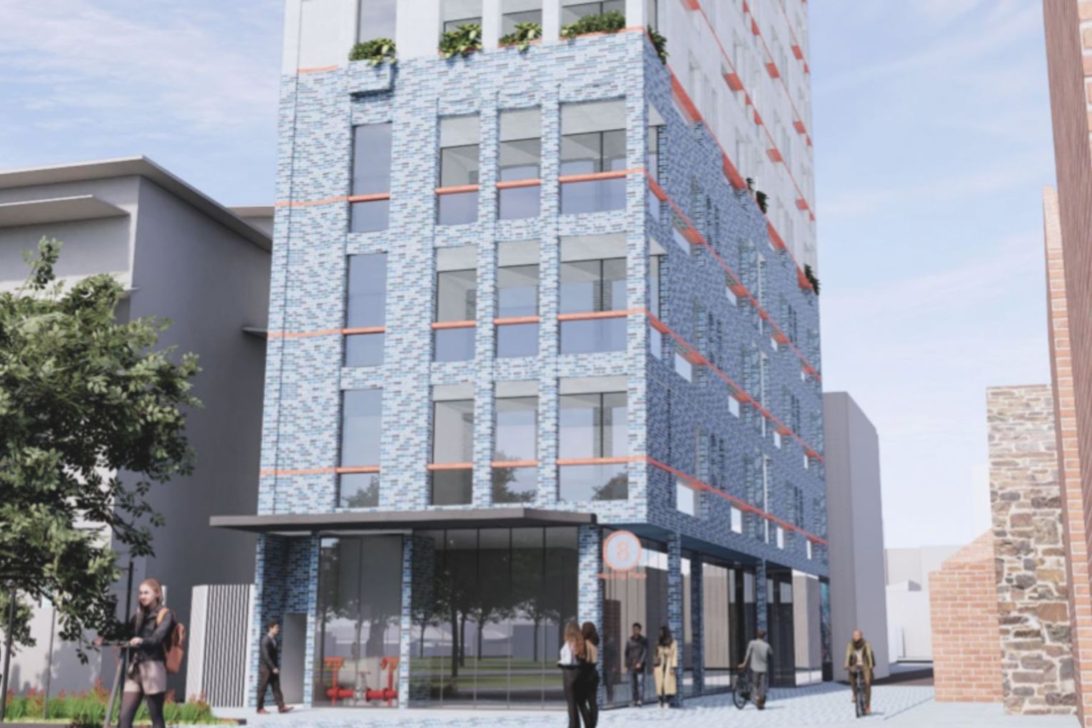 A social housing tower has been proposed at 8 Hocking Place. Render: tectvs