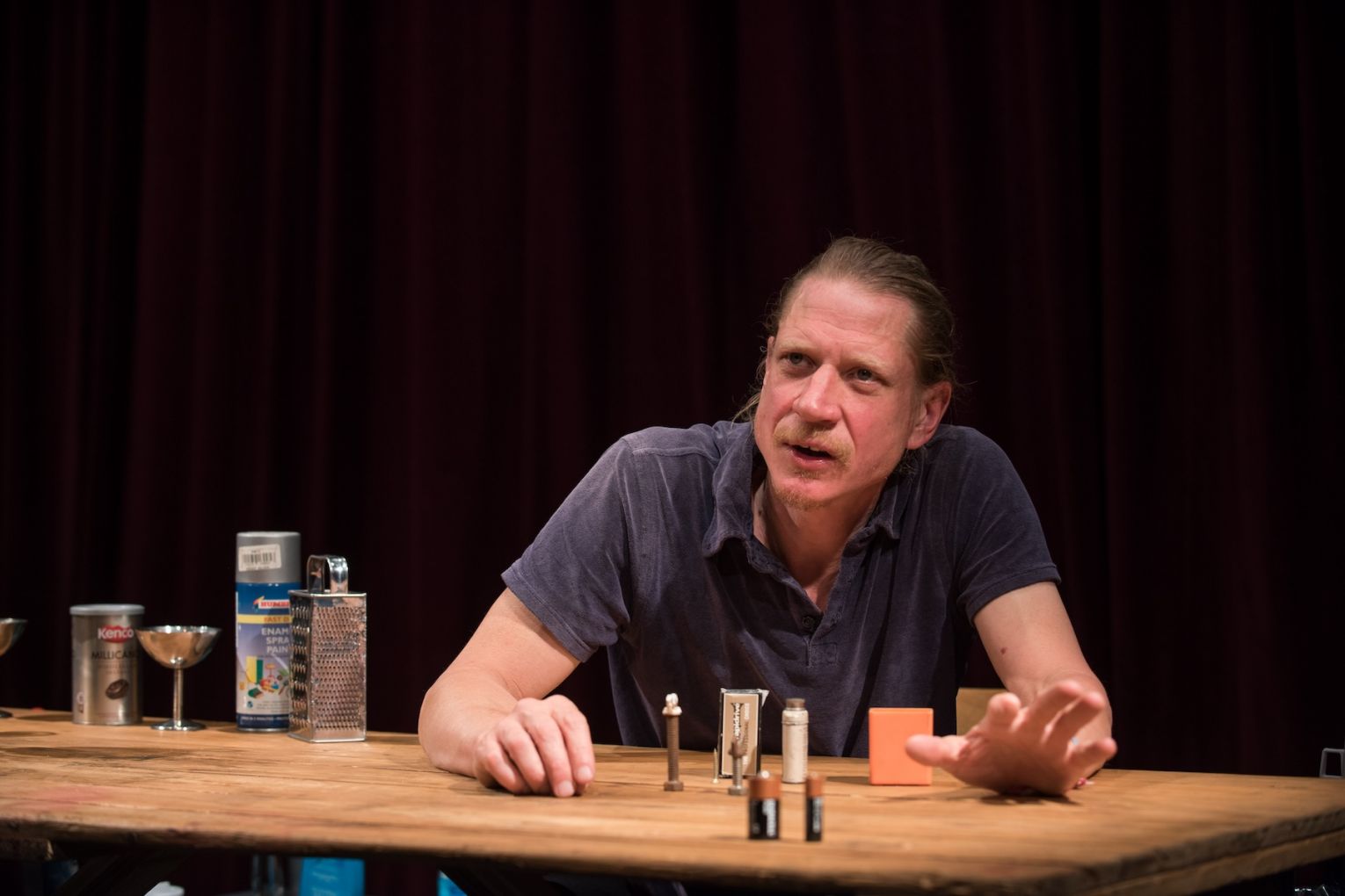 Jerry Killick performs Table Top Shakespeare. Photo: Hugo Glendinning