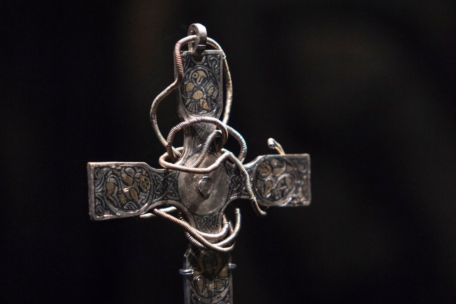 This Anglo-Saxon silver pectoral cross was found in the top layer of the Galloway Hoard. Photo: Sia Duff / Supplied
