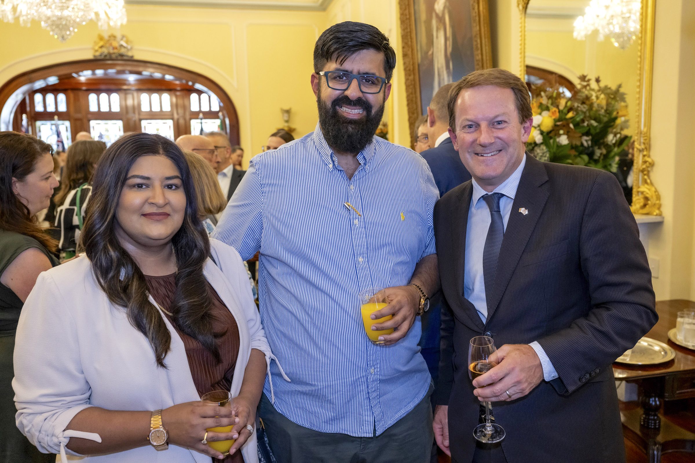 Madeeha Usman, Kaleem Ulah and Josh Teague MP