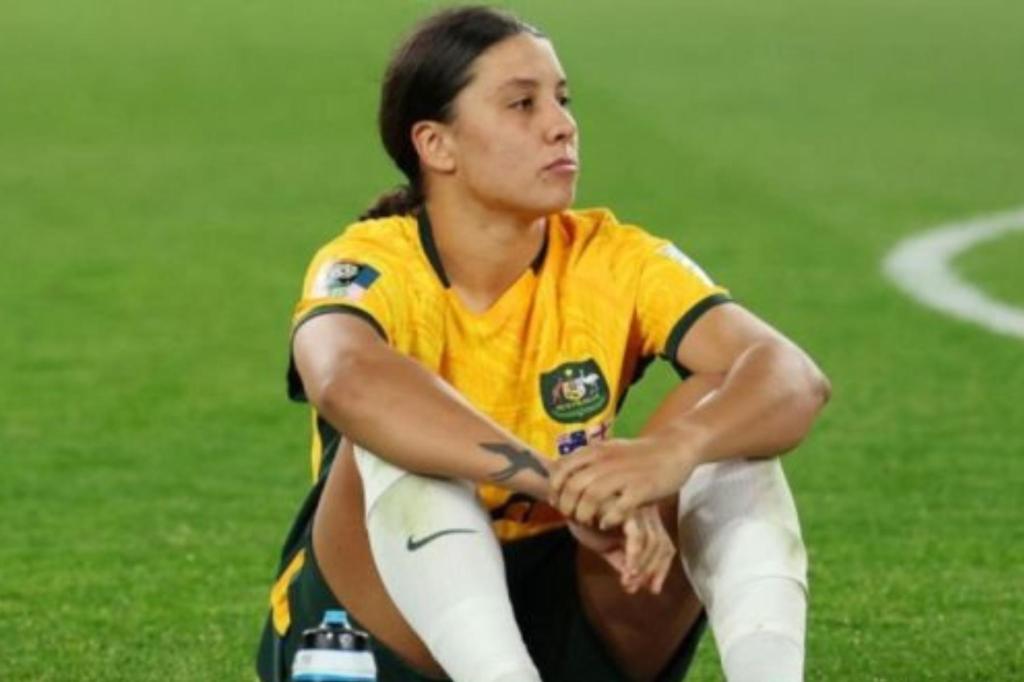 Sam Kerr is still not ready for a Matildas return and will watch their next friendlies from the UK. Photo: Getty