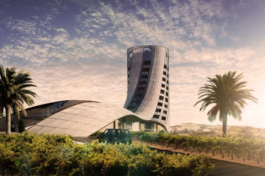 An artist's render of the proposed Oscar Seppeltsfield luxury hotel.