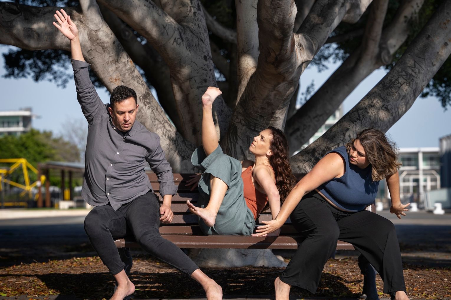 Karul Projects Dancers perform at Port Adelaide. Photo: Ben Searcy / Supplied