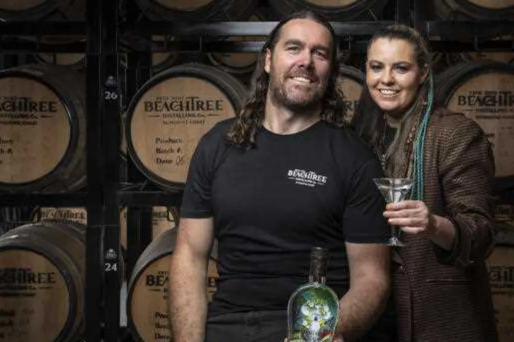 Steve Grace and Kirra Daley's Beachtree Distillery is among Australia's most awarded. Photo: Beachtree