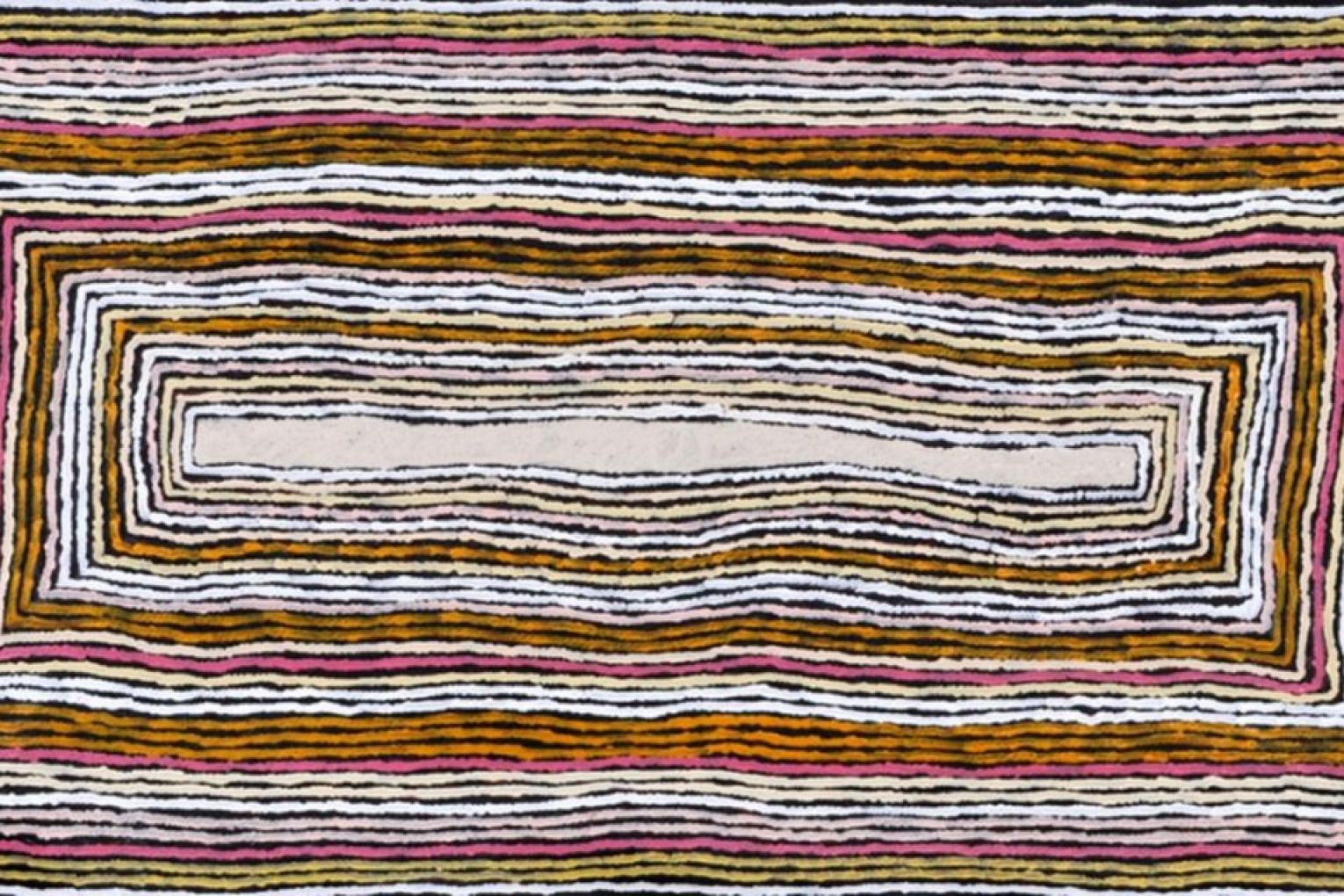 Tatali Napurrula's 
Tali (Sandhills), 2009, acrylic on linen, one of the works now showing at Mitchell Fine Art.