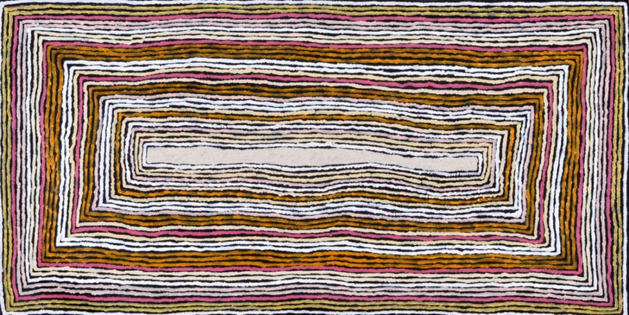 Tatali Napurrula's 
Tali (Sandhills), 2009, acrylic on linen, one of the works now showing at Mitchell Fine Art.