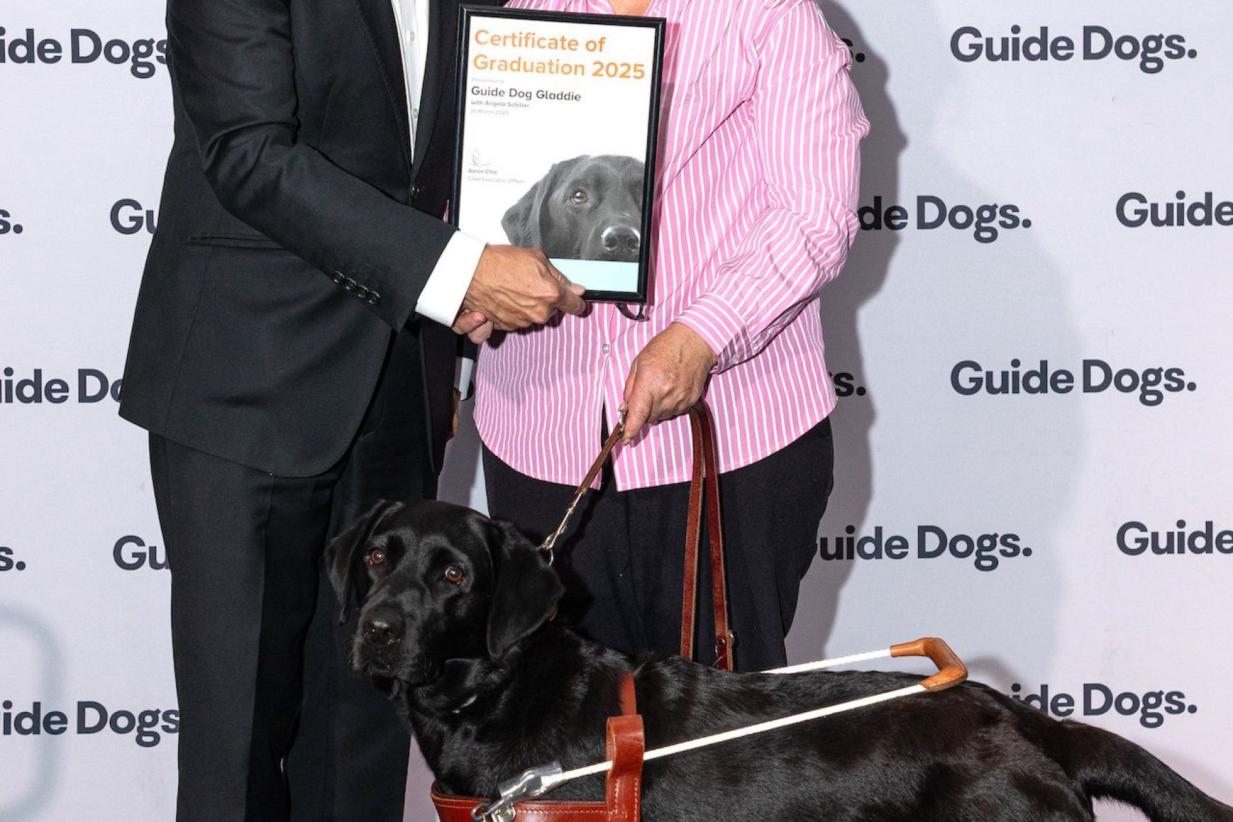 Aaron Chia and Angela Schiller with Gladdie