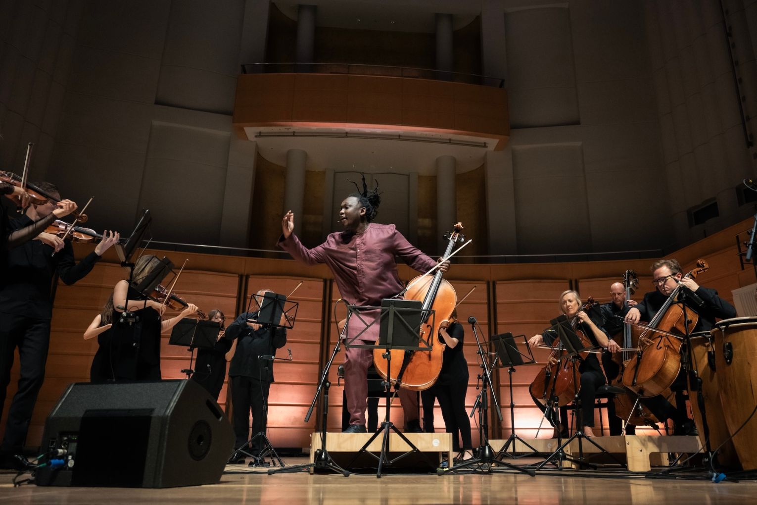 Abel Selaocoe and the Australian Chamber Orchestra. Photo: Nic Walker / Supplied