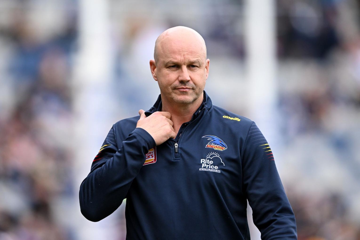 Adelaide coach Matthew Nicks is is imploring injury-hit Crows to "have a real crack" at ending their long-standing hoodoo in Geelong. Picture: James Ross/AAP