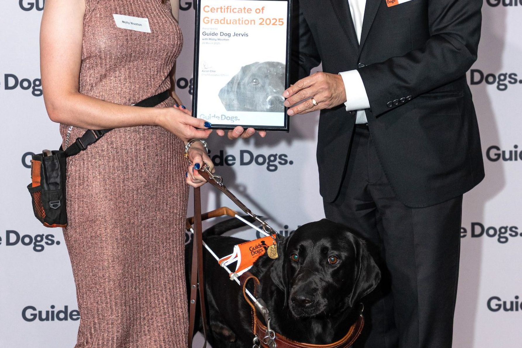 Molly Wootton and Aaron Chia with Jervis