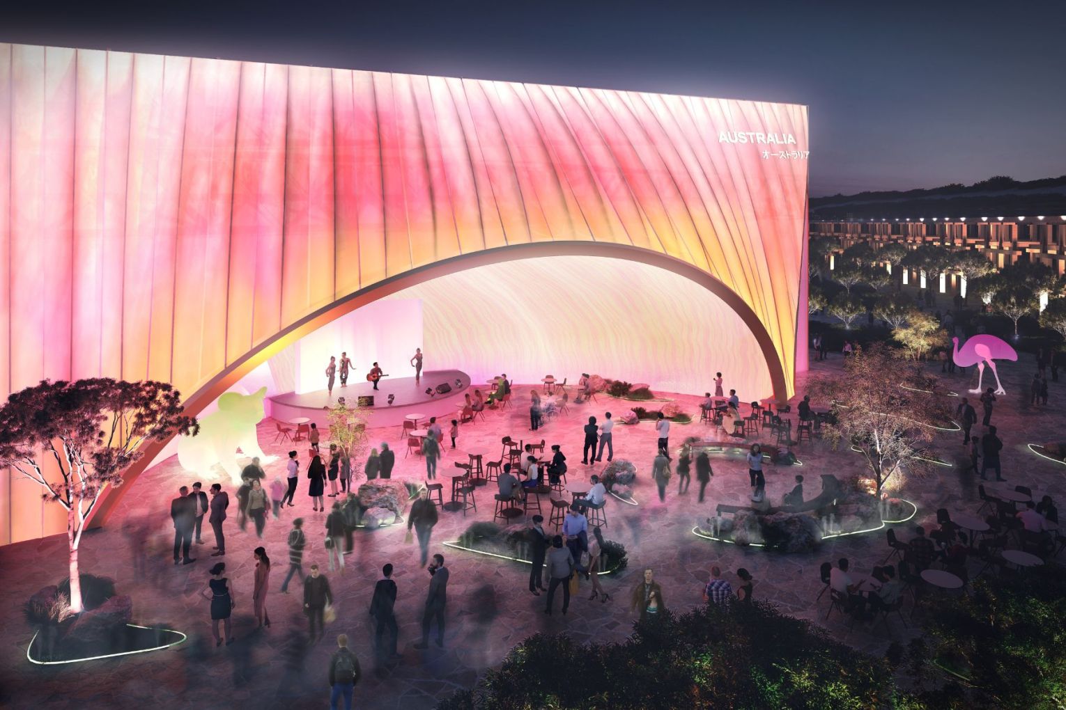 Australia's pavilion at the World Expo is designed to showcase the nation’s clean energy and low-emissions technologies. Render: Department of State Development.