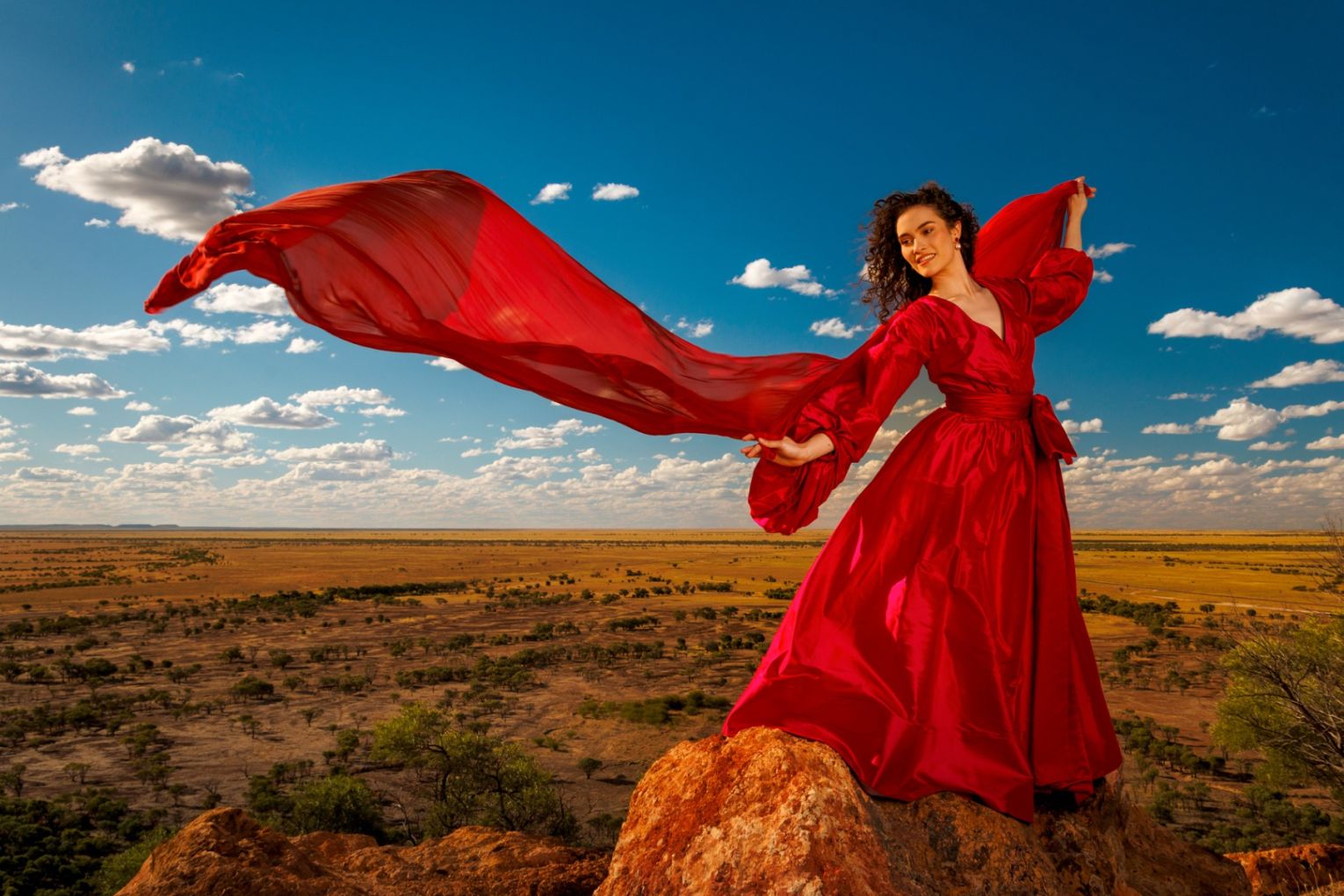 Queensland First Nations soprano Nina Korbe is one of the stars of this year's Festival of Outback Opera. Photo: Glenn Hunt