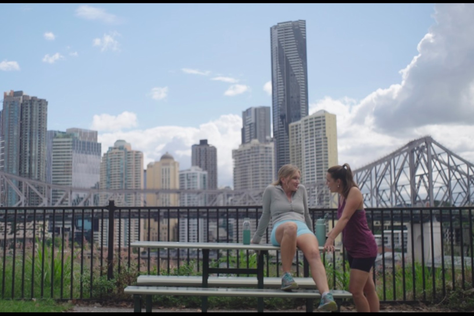 Kym Jackson (as Michelle) and Nelle Lee (as Cris) in Steven Vagg's upcoming film, All My Friends Are Back in Brisbane. Photo: Chase Brockett