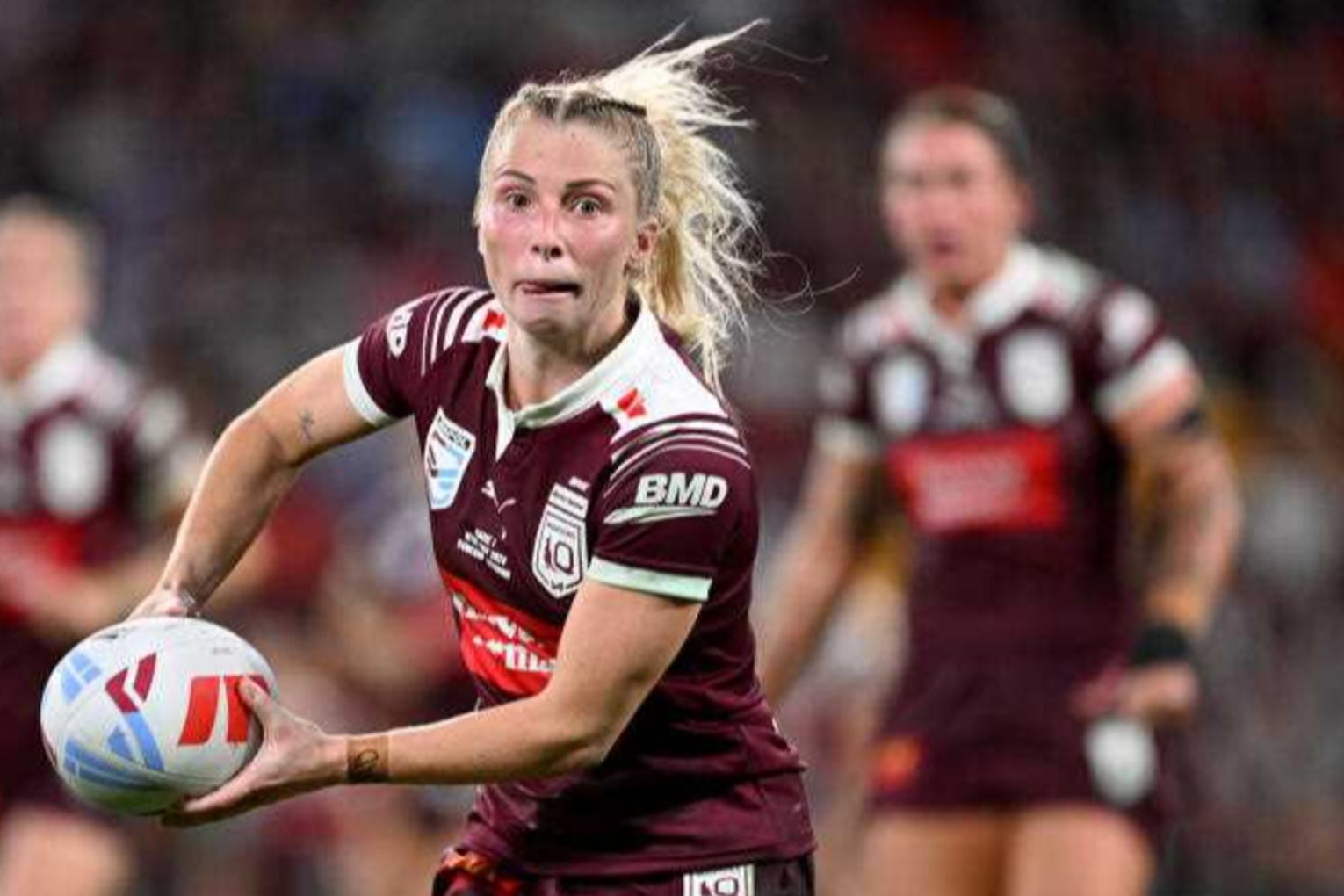 Maroons No.6 Tarryn Aiken, regarded as one of the world's best, is ready for another Origin series. Photo: Dave Hunt/AAP