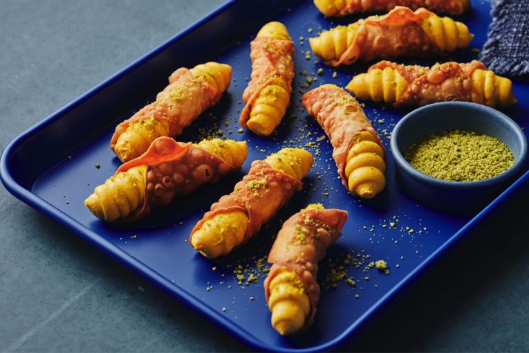 Thumbnail for Pumpkin, ricotta & pistachio cannoli