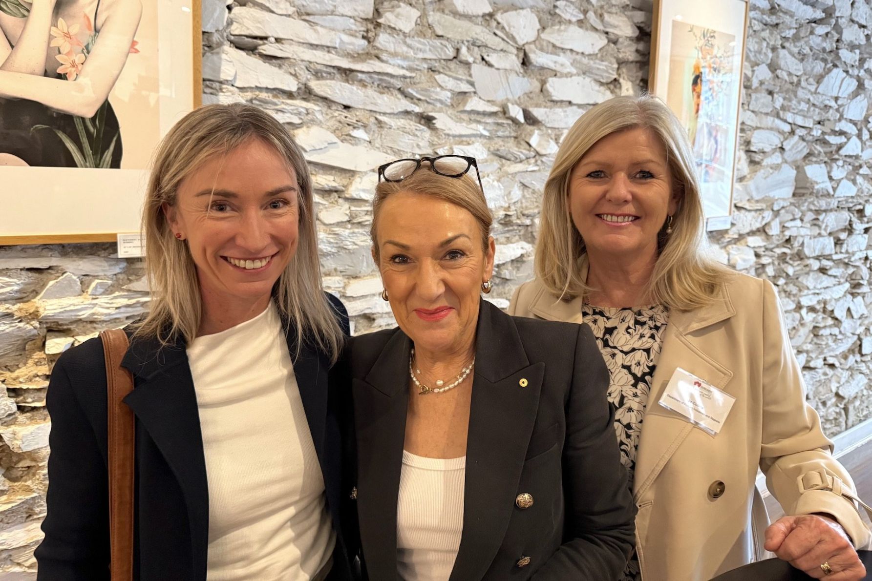 Anna Hooper, Kris Lloyd AM and Jo Collins