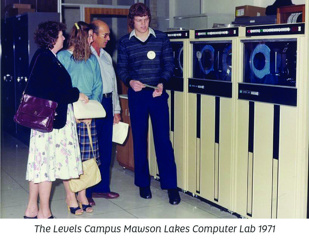 Cutting edge technology at the Mawson Lakes Computer Lab in 1971 that these days would fit on a microchip. Photo: Supplied