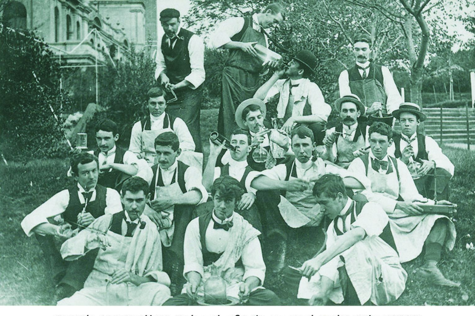 Who knew great grandpa had such a great sense of humour? The SA School of Mines and Industries ham it up in 1889. Photo: Supplied