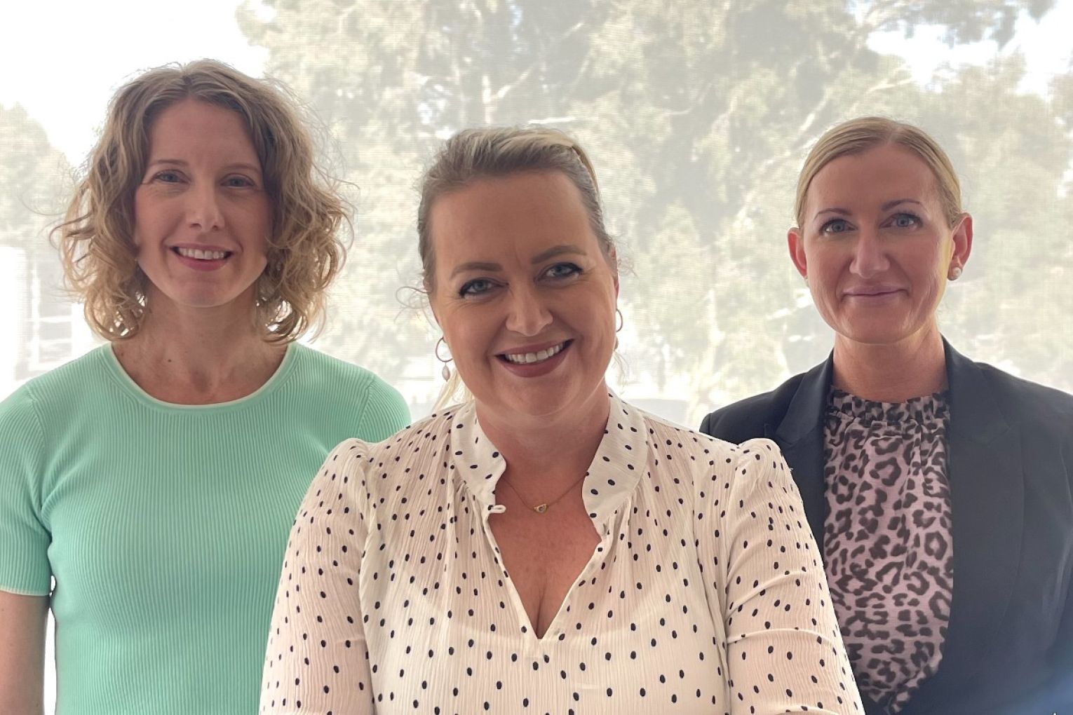 Tilbrook Rasheed's Rebecca Fraser (L) and Vivienne Pitman (R) with Kelly Jamieson of Edible Blooms