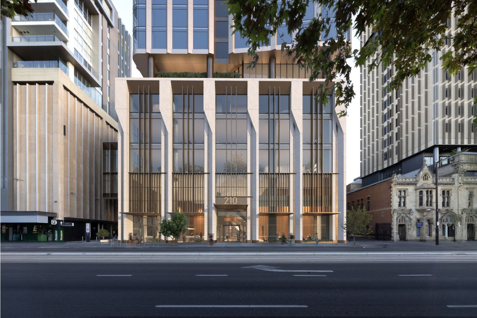A render of the proposed redevelopment of Adelaide Central Plaza. Render: Precision Group