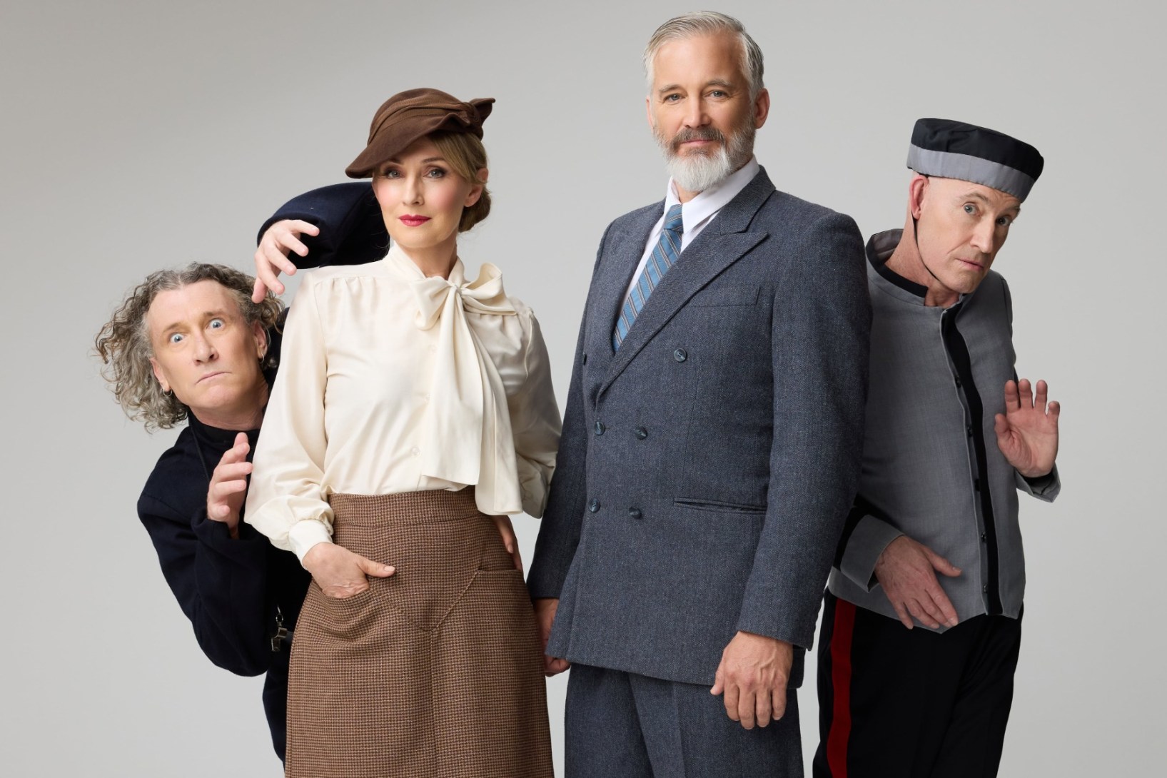Lisa McCune and Ian Stenlake, along with The Umbilical Brothers, star in classic spy thriller The 39 Steps.

