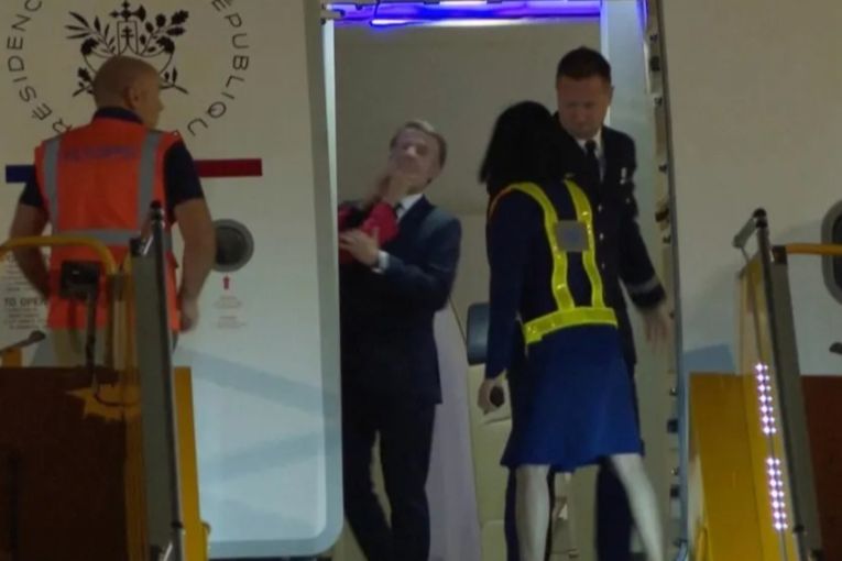 Thumbnail for Macron downplays shove in face from wife 