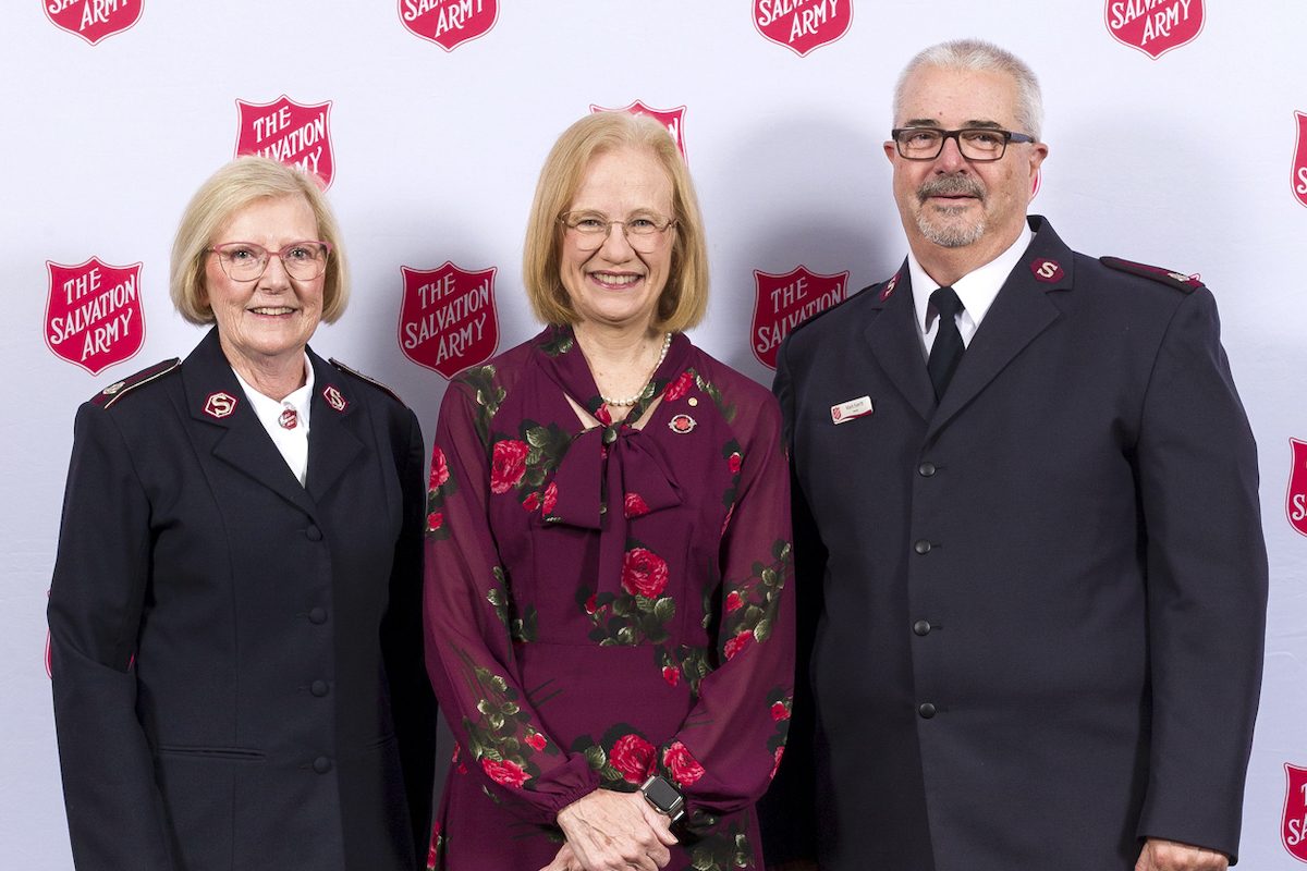 Colonel Winsome Merrett, Queensland Governor Dr Jeannette Young and Major Mark Everitt