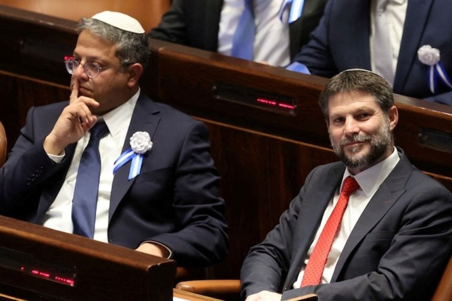 Itamar Ben-Gvir (left) and Bezalel Smotrich (right) are were sanctioned by Australia, the UK and other Western nations. Photo: AAP