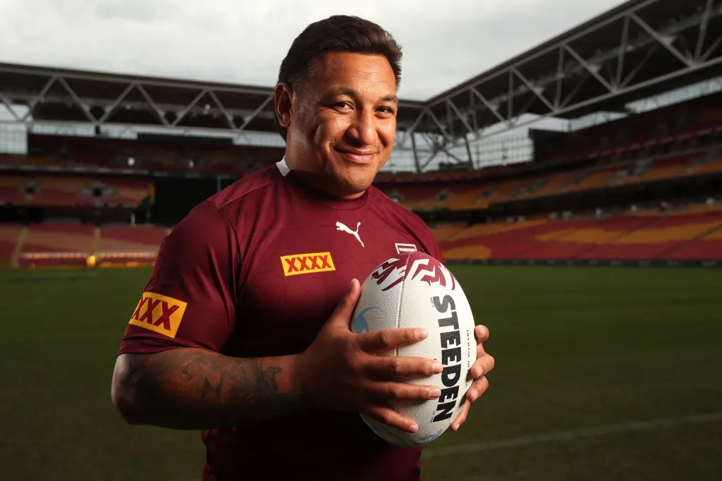 Queensland's smiling assassin Josh Papalii is out of retirement to torment NSW. Photo: Jono Searle/AAP