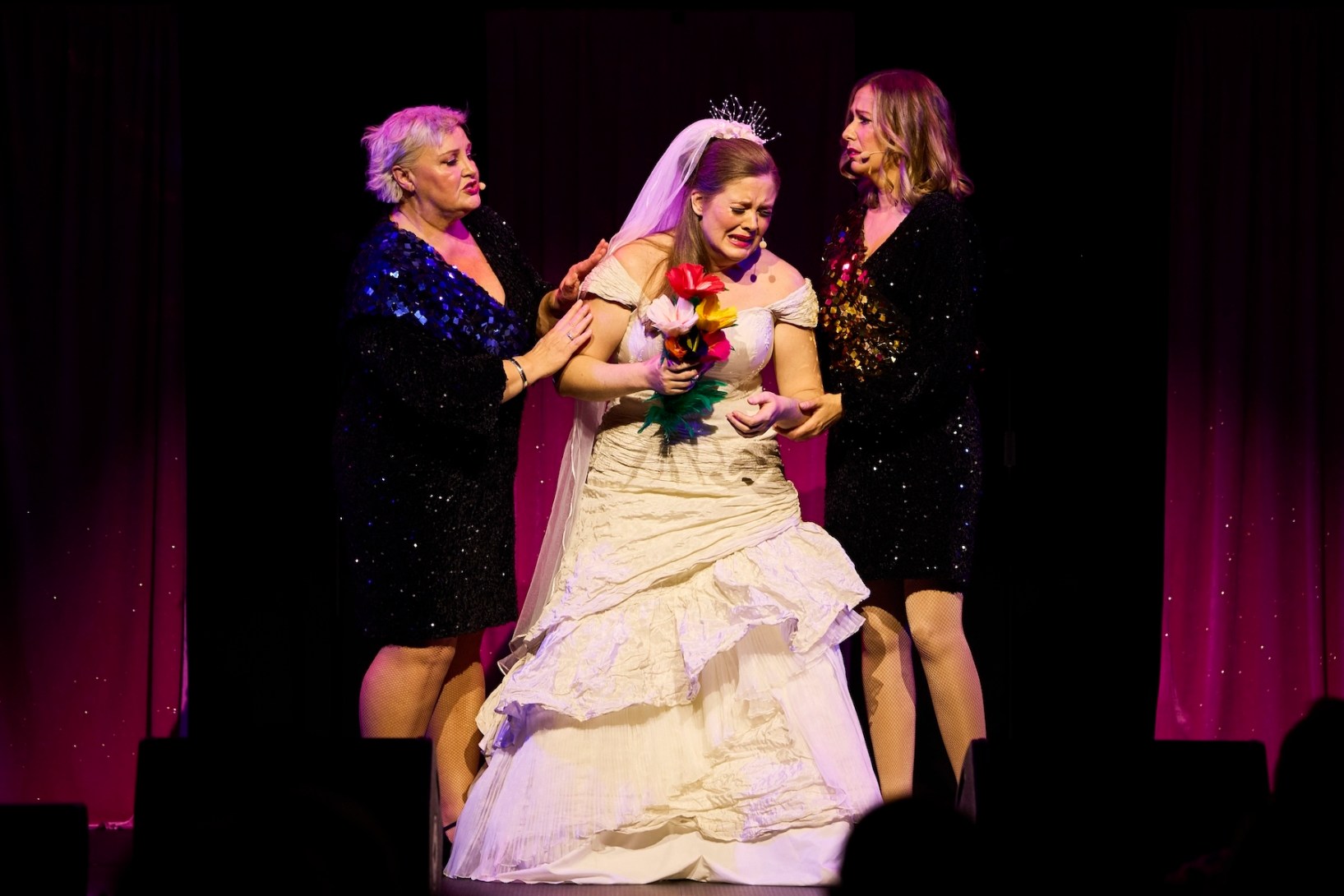 Annie Slade, Joanne Hartstone and Jess Beck star in The Smart Girl's Guide to Breaking Up. Photo: Supplied