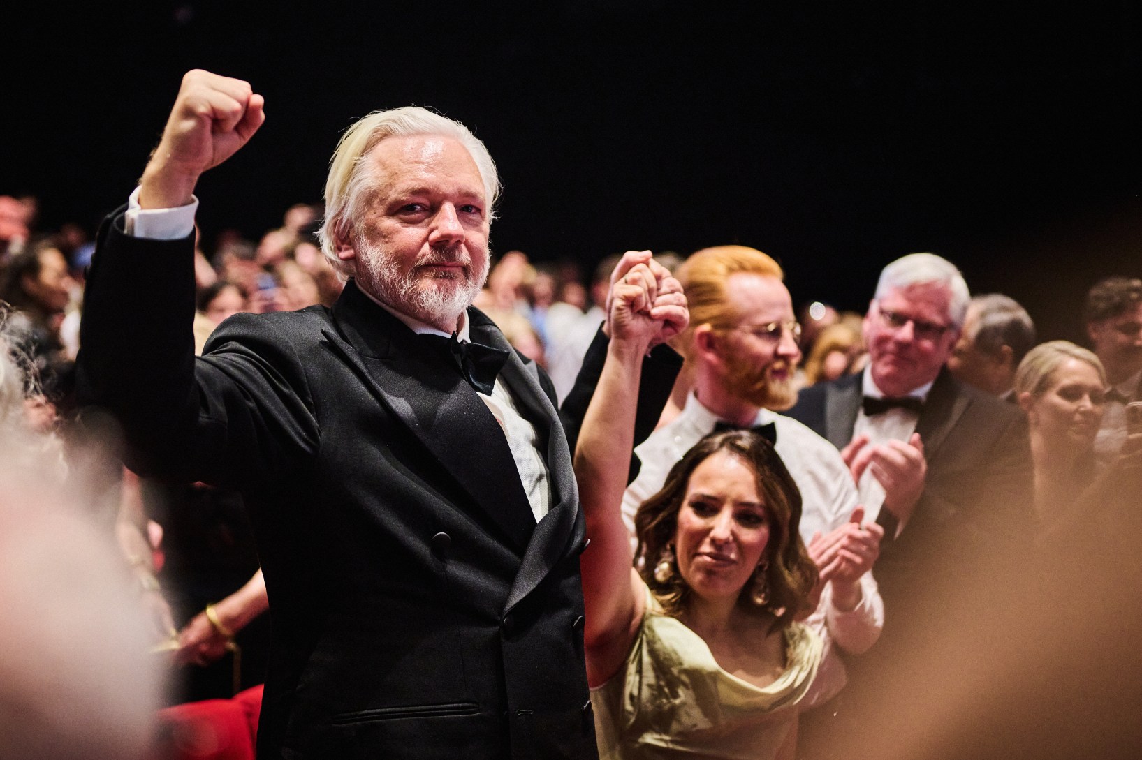 Julian and Stella Assange at the world premiere of The Six Billion Dollar Man at the Cannes Film Festival.