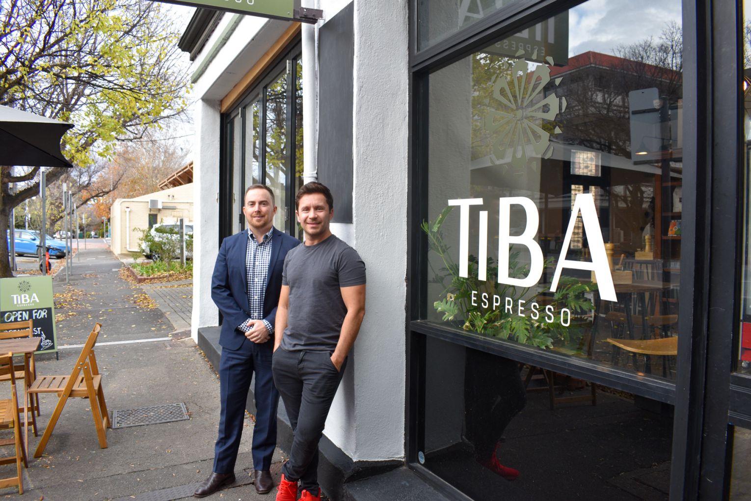 Ben Ayris and Niel Rezende co-own Flinders Street's TIBA espresso