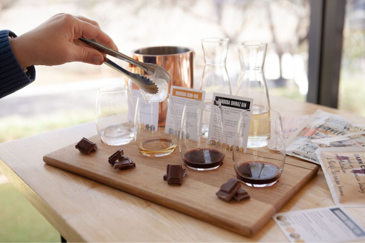 The Gin and Chocolate tasting experience at Seppeltsfield Rd Distillers. This picture: supplied. 