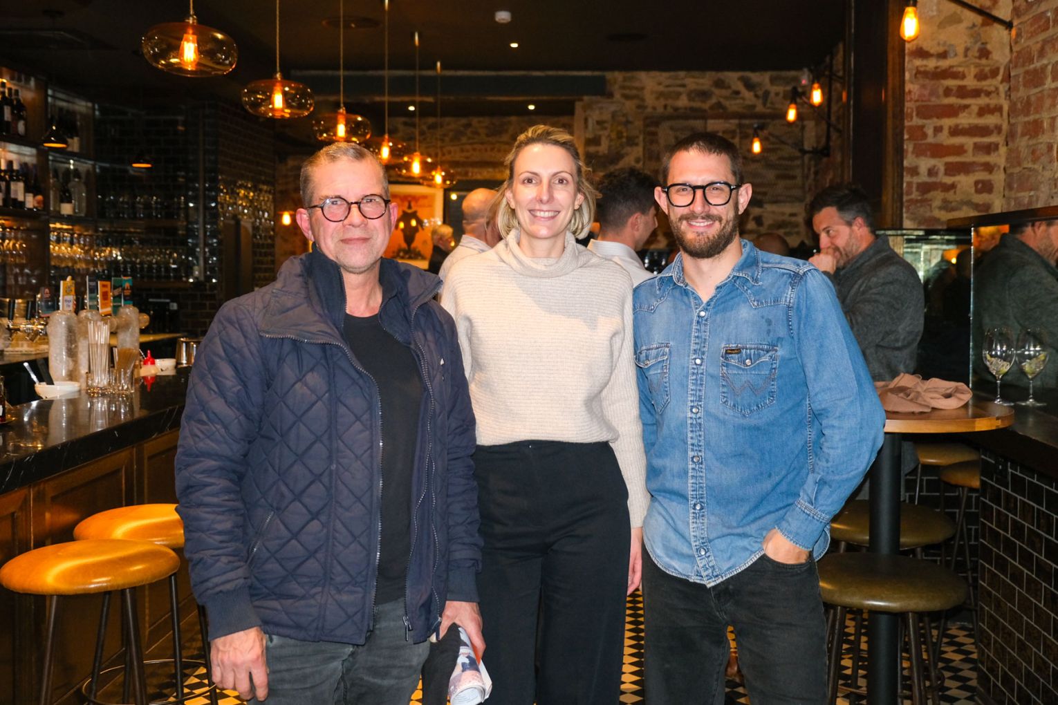 People behind Hutt Street businesses Richard Libralato (left) of Ideal Shoe Repairs, Jessica Favaro (middle) and Nick Favaro (right) of Bar Torino. Photo: Claudia Dichiera/InDaily. 