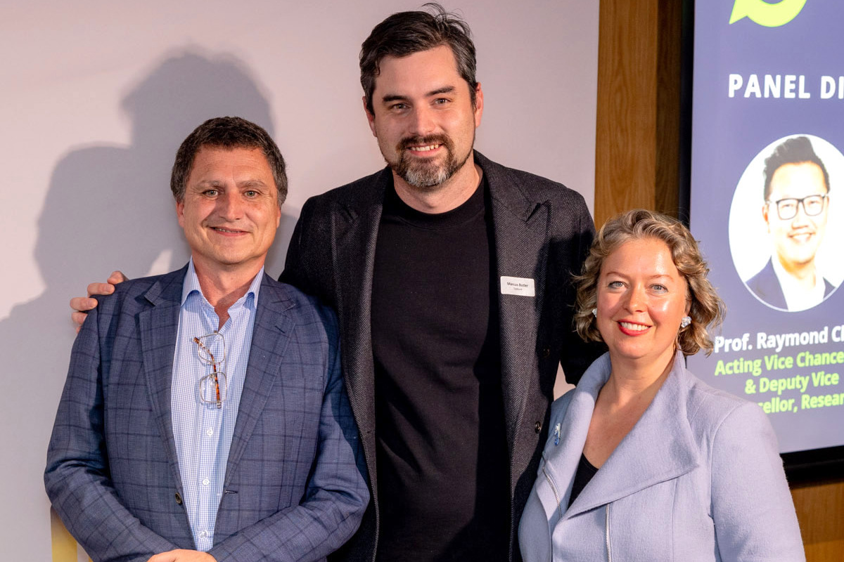 Professor Ian Goodwin-Smith, Marcus Butler and Professor Svetlana Bogomolova