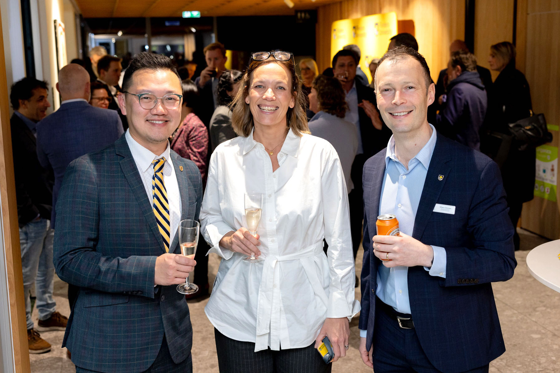 Flinders University Deputy Vice-Chancellor of Research Professor Raymond Chan, Bev Bury and Marc Davies