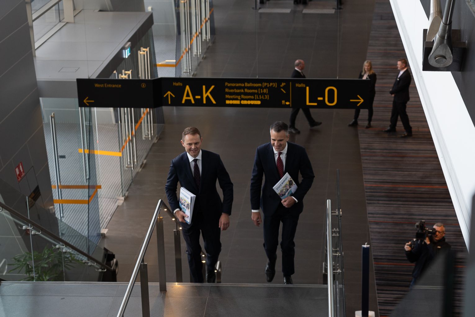 Treasurer Stephen Mullighan and Premier Peter Malinauskas. Photo: Liam Jenkins/InDaily