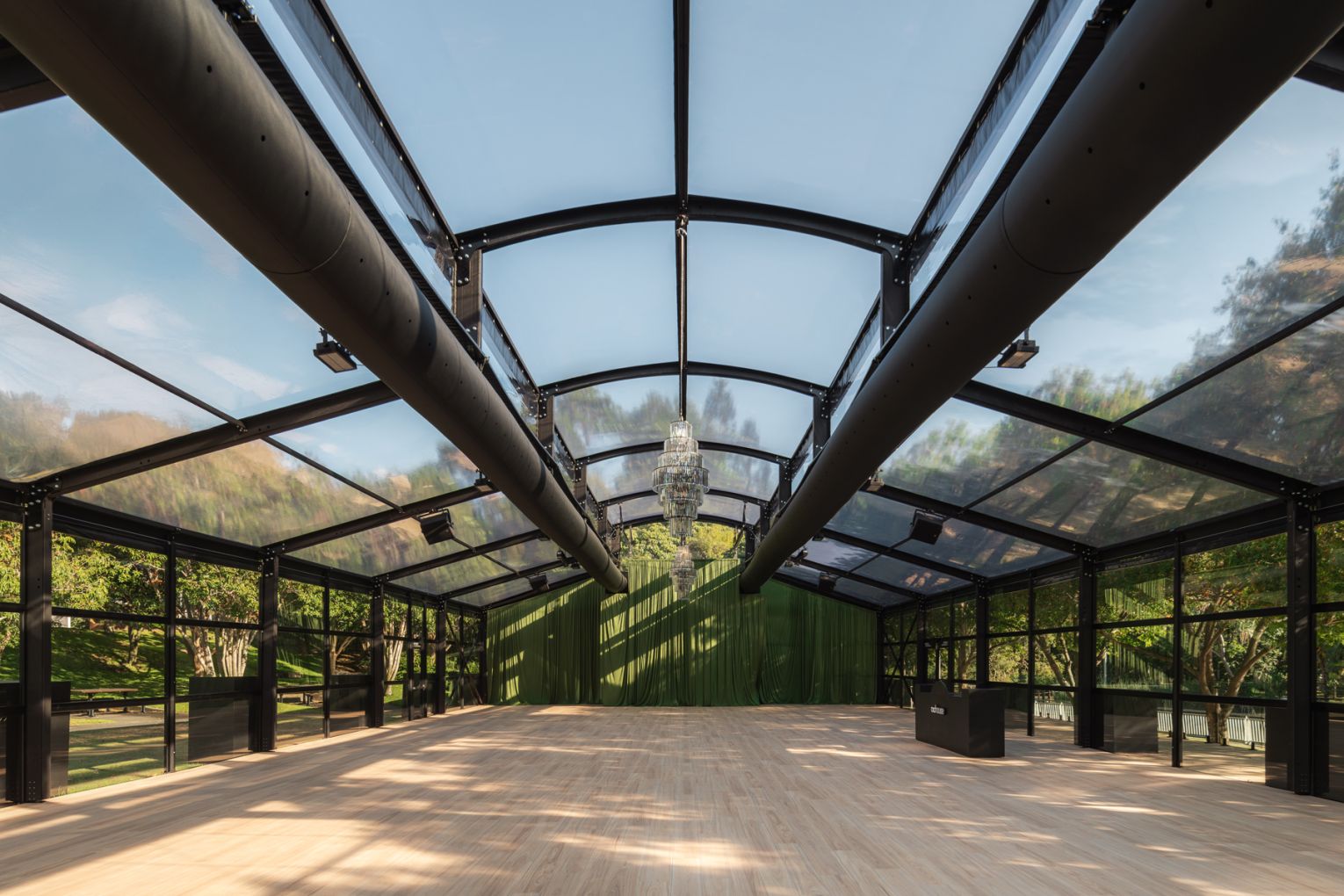 The Glo House is a transparent greenhouse-inspired event space | Credit: image supplied